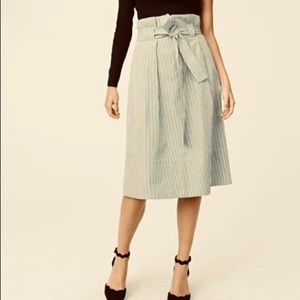 Club Monaco classic Dilys skirt, paper-bag high waist. MIDI. Sz 0. Great cond.